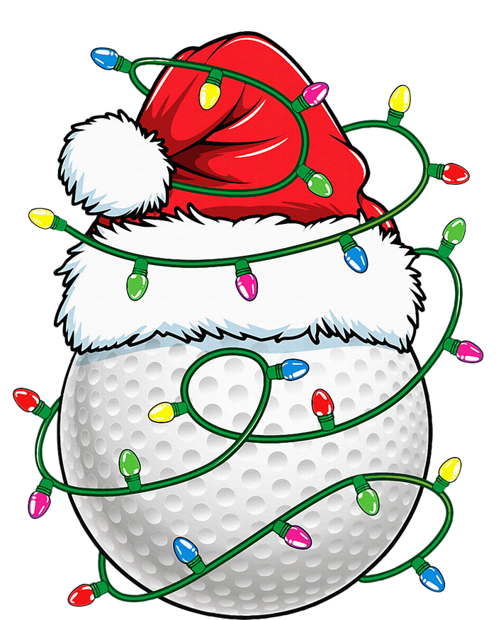 Golf Ball Santa Hat S Christmas Golfing Xmas Lights T-Shirt