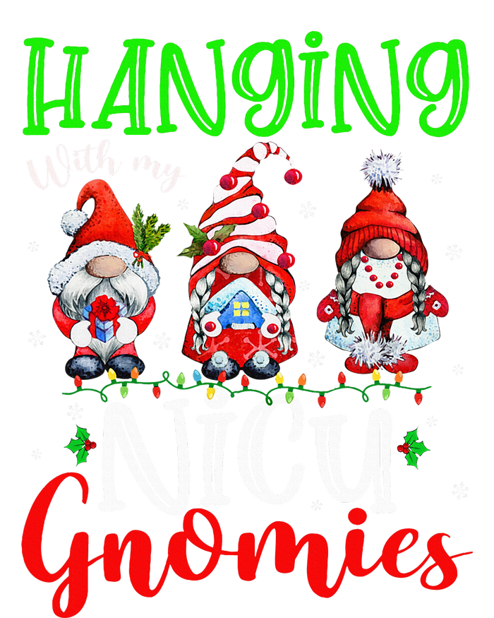 Hanging With My Nicu Gnomies Cute Xmas Lights Gnome Nurse T-Shirt