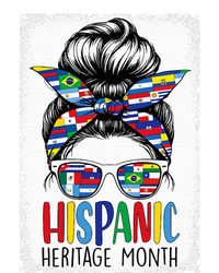 Hispanic Heritage Month Flags Messy Bun Hispanic Girl Sustainable Beanie