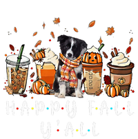 Happy Fall YAll Border Collie Dog Coffee Pumpkin Fall Kids Long Sleeve Shirt