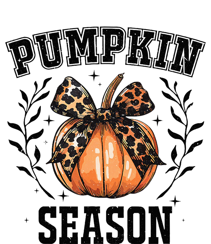 Cute Coquette Bows Pumpkin Season Happy Autumn Fall Leopard Tall Long Sleeve T-Shirt