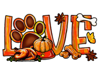 Love Dog Paw Print Turkey Pumpkin Fall Autumn Thanksgiving T-Shirt