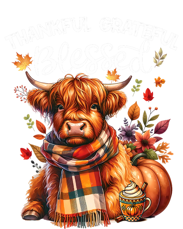 Thankful Grateful Blessed Highland Cow Fall YAll Autumn Cooling Performance Long Sleeve Crew