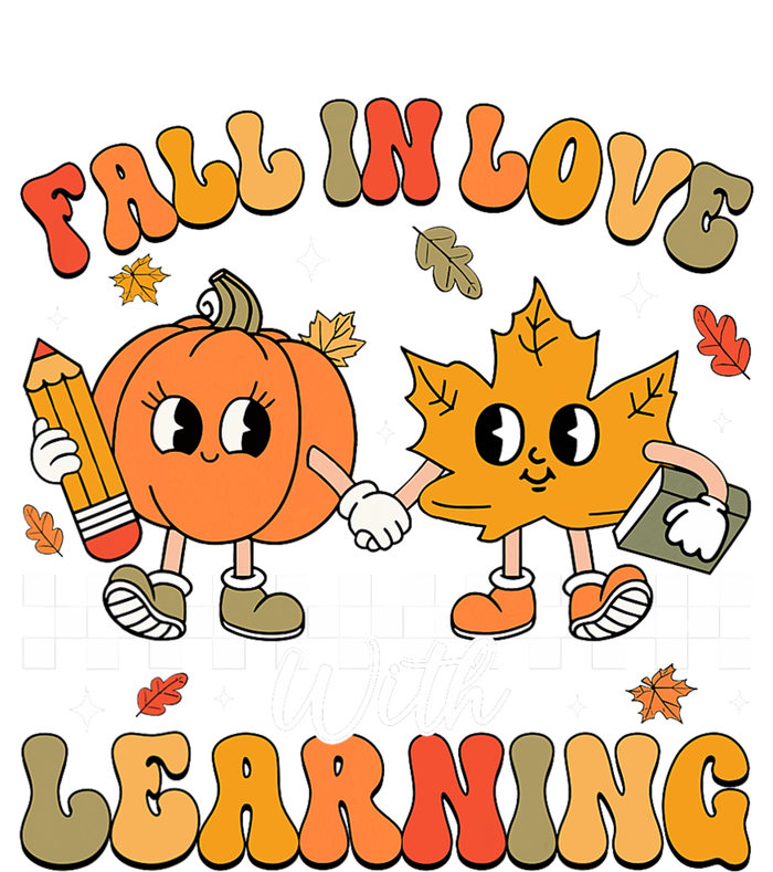 Retro Fall In Love With Learning Autumn Pumpkin Teacher T-Shirt