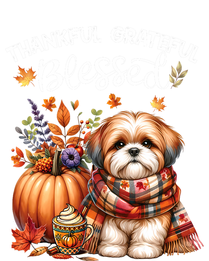 Thankful Grateful Blessed Shih Tzu Dog Fall YAll Autumn Premium Hoodie