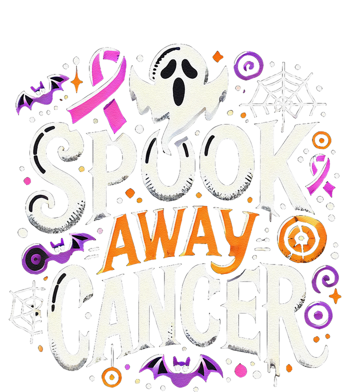 Spook Away Cancer October Halloween Breast Cancer Awareness Gift Pom Pom 12in Knit Beanie