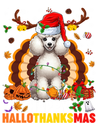 Funny Reindeer Santa Turkey Poodle Dog Happy Hallothanksmas Gift T-Shirt