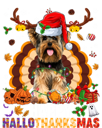 Funny Reindeer Santa Turkey Yorkie Dog Happy Hallothanksmas Gift T-Shirt