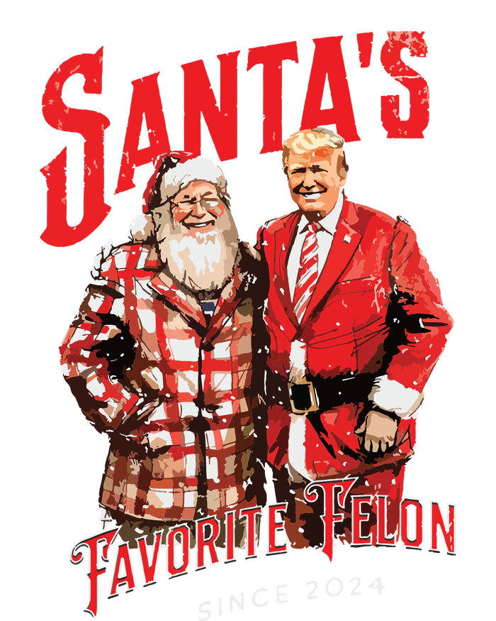 SantaS Favorite Felon Since 2024 Christmas Xmas Funny Trump Ceramic Oval Ornament