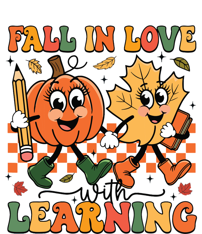 Fall In Love With Learning Thanksgiving Teacher Student Cooling Performance Crew T-Shirt