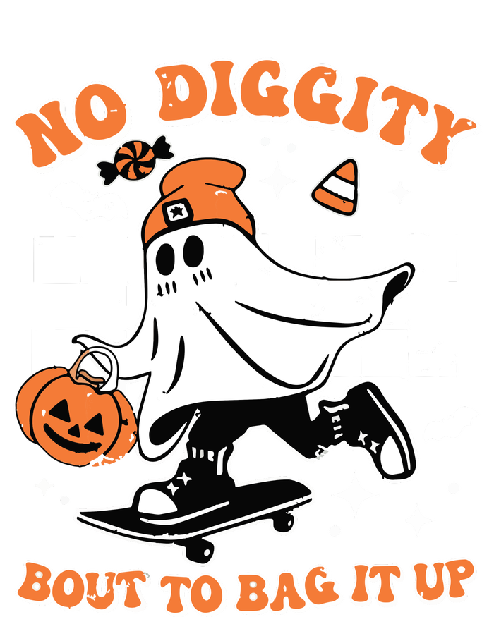 Retro Halloween Ghost No Diggity Bout To Bag It Up Kids T-Shirt