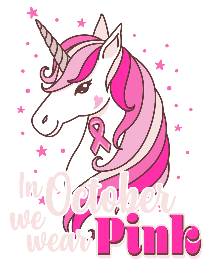 Cute Unicorn In October We Wear Pink Breast Cancer Awareness Cooling Performance Crew T-Shirt