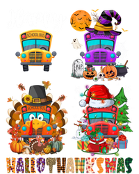 Funny School Bus Witch Turkey Santa Happy Hallothanksmas Gift T-Shirt