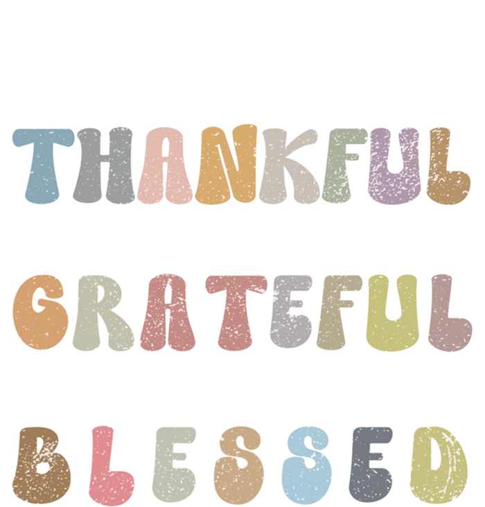 So Very Thankful Grateful Blessed Autumn Groovy Thanksgiving Gift T-Shirt