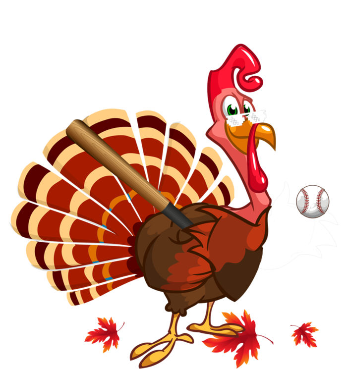 Swinging Turkey Baseball Player Thanksgiving Cute Gift T-Shirt