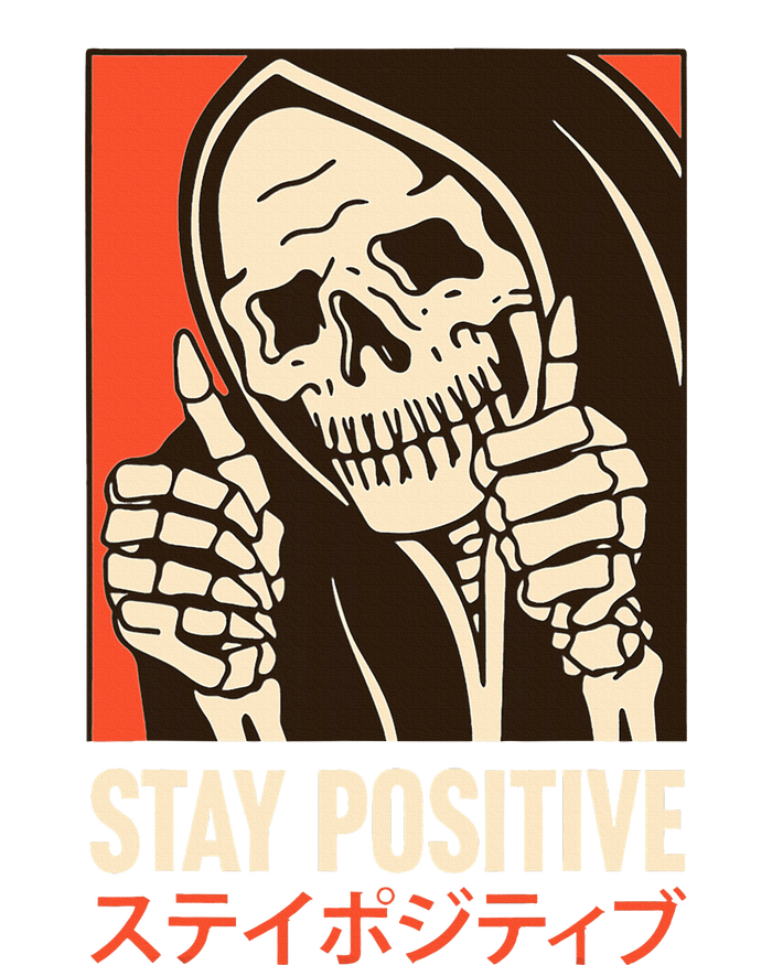 Stay Positive Skeleton Japanese Grommeted Golf Towel