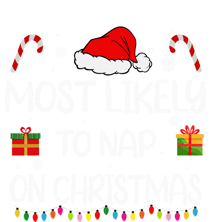 Most Likely To Nap On Christmas Family Funny Matching T-Shirt