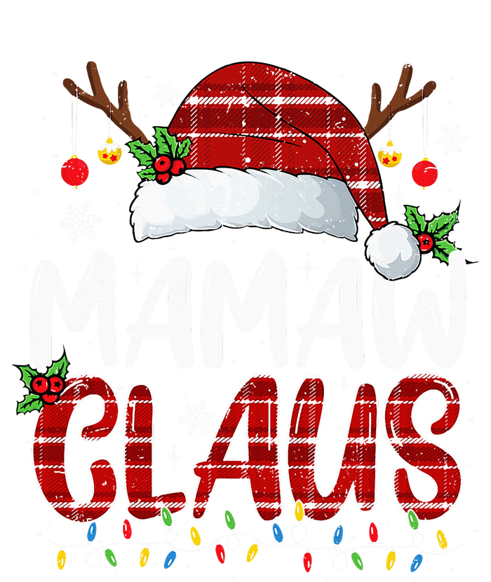 Mamaw Claus Christmas Lights Pajama Family Matching Kids Long Sleeve Shirt