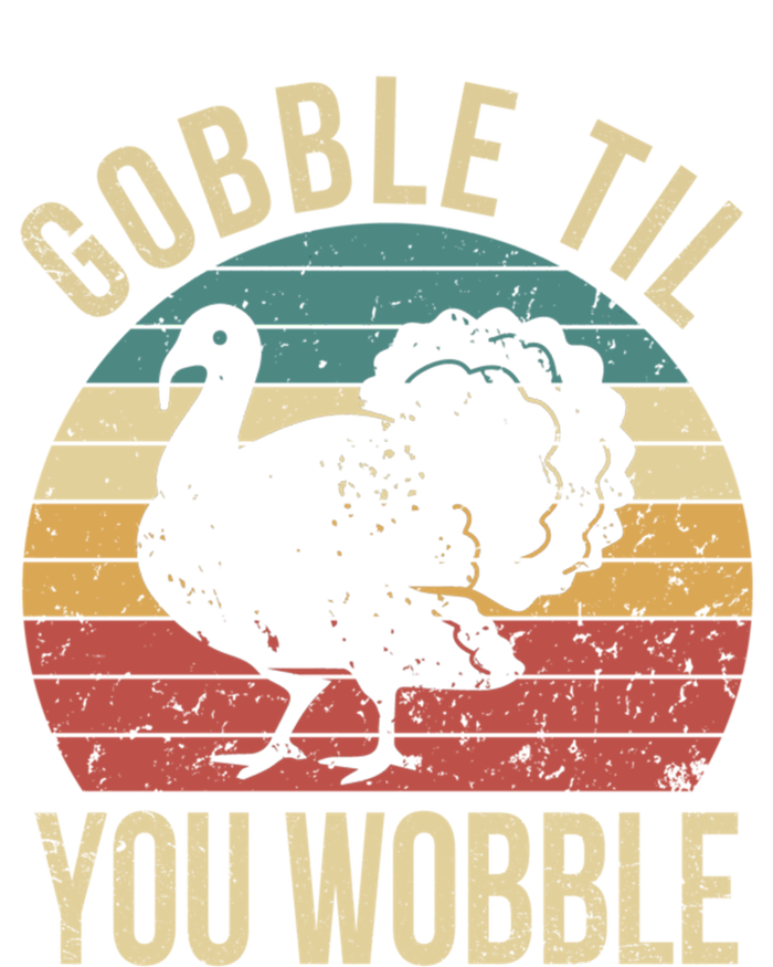 Gobble Till You Wobble Vintage Retro Thanksgiving Turkey Gift Women's Racerback Tank