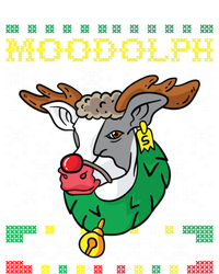 Moodolph Moo Cow Reindeer Ugly Christmas Farmer Women's Racerback Cropped Tank