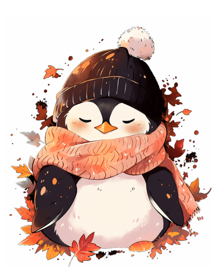 Cute Gift Penguin Autumn Fall Leaves Thanksgiving Impact Tech Backpack