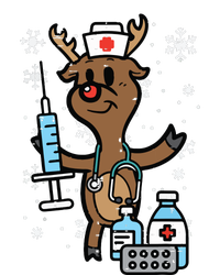 Christmas Nurse Reindeer Funny Xmas Nursing Scrub Top Women V-Neck T-Shirt