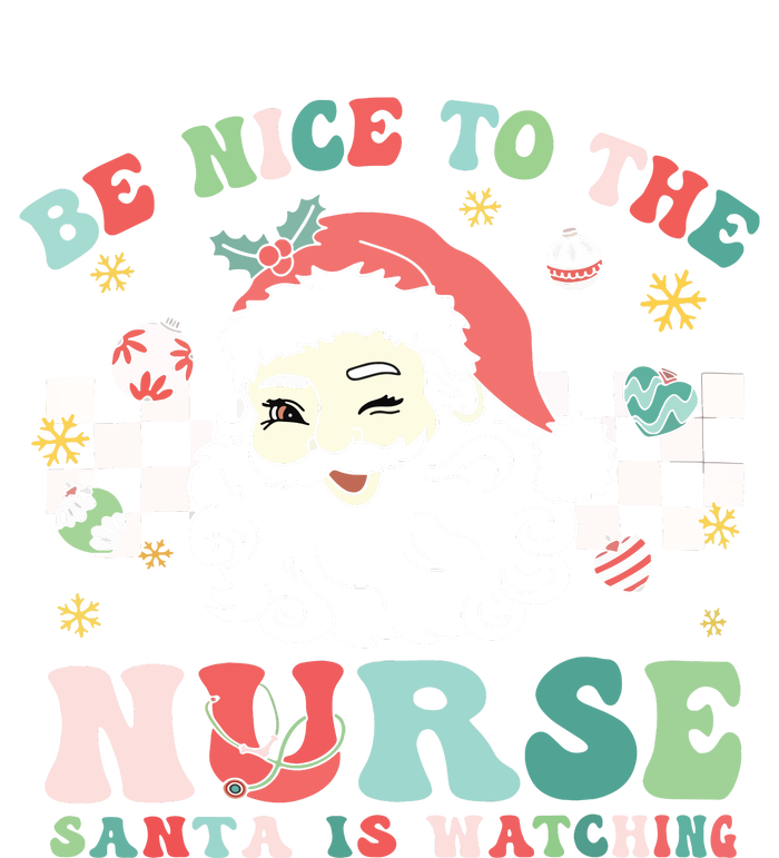 Nurse Christmas Be Nice To The Nurse Santa Is Watching Women's Long Sleeve Flannel Pajama Set 