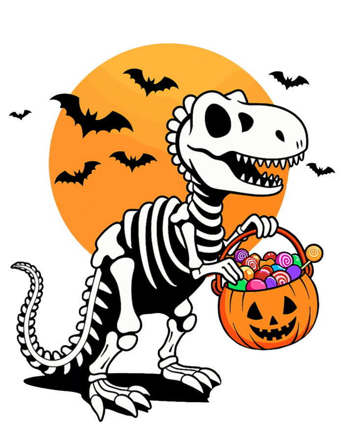 Halloween Dinosaur Skeleton T Rex Scary Pumpkin Moon De Yupoong Adult 5-Panel Trucker Hat