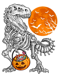 Halloween Dinosaur Skeleton T Rex Scary Pumpkin Moon Raglan Baseball T-Shirt