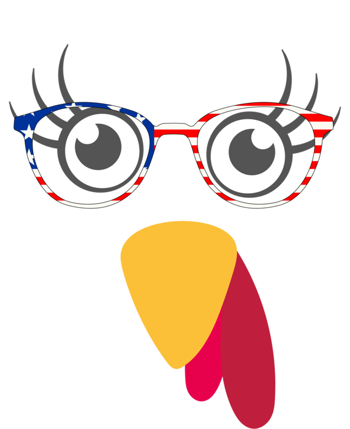 Thanksgiving Turkey Face With Usa Flag Glasses Gift Premium Hoodie