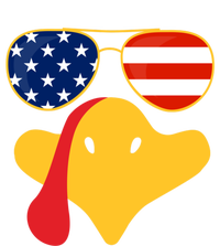 Thanksgiving Turkey Face With Usa Flag Glasses Gift T-Shirt