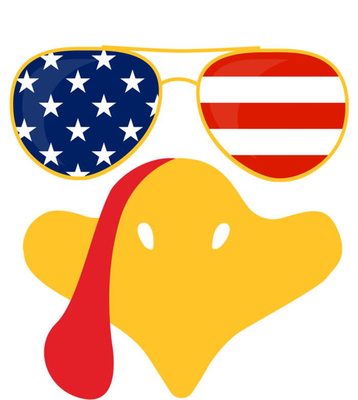 Thanksgiving Turkey Face With Usa Flag Glasses Gift T-Shirt