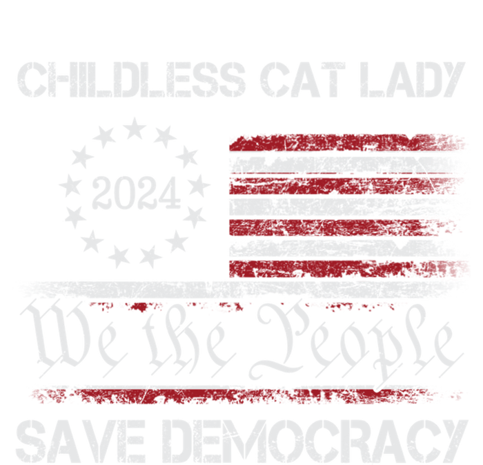 The Less Cat Lady 2024 For President Us Flag Vintage Gift Ladies Long Sleeve Shirt