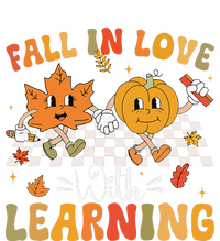 Retro Fall In Love With Learning Autumn Pumpkin Teacher Gift Women's Fleece Hoodie