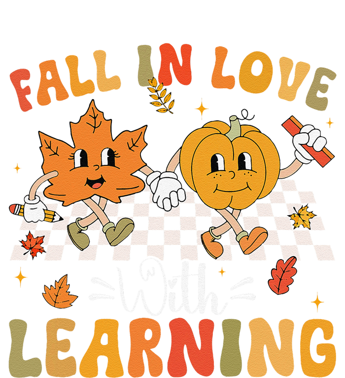 Retro Fall In Love With Learning Autumn Pumpkin Teacher Gift Women's Fleece Hoodie