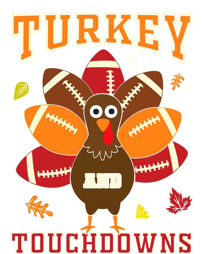 Thanksgiving Turkey And Touchdowns Football T-Shirt