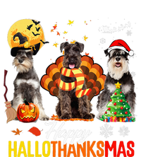 Schnauzer Happy Hallothanksmas Halloween Thanksgiving Xmas V-Neck T-Shirt