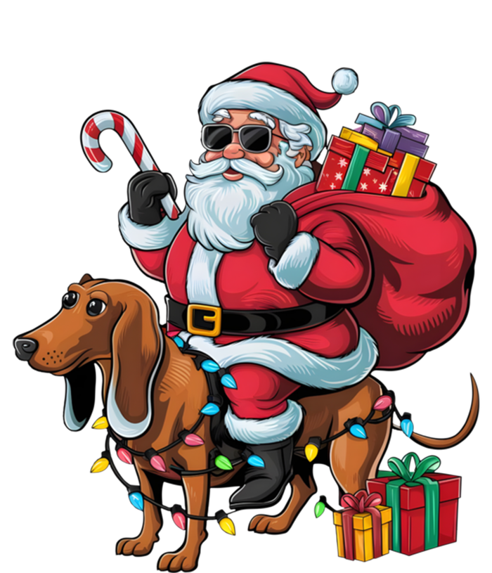 Dachshund Xmas Lighting Santa Riding Dachshund Dog Christmas T-Shirt