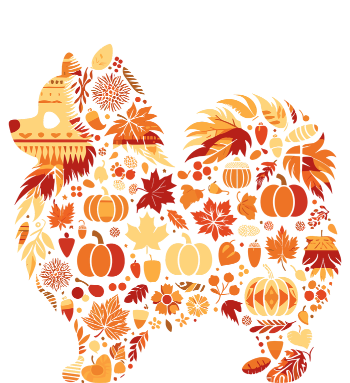 Autumn Pumpkin Fall Pomeranian Thanksgiving Womenss T-Shirt