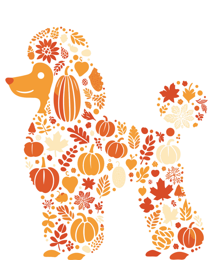 Autumn Pumpkin Fall Poodle Thanksgiving Dog Womenss T-Shirt