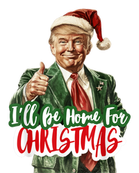 ILl Be Home For Christmas Funny Santa Claus Trump 2024 Women's Long Sleeve Flannel Pajama Set 