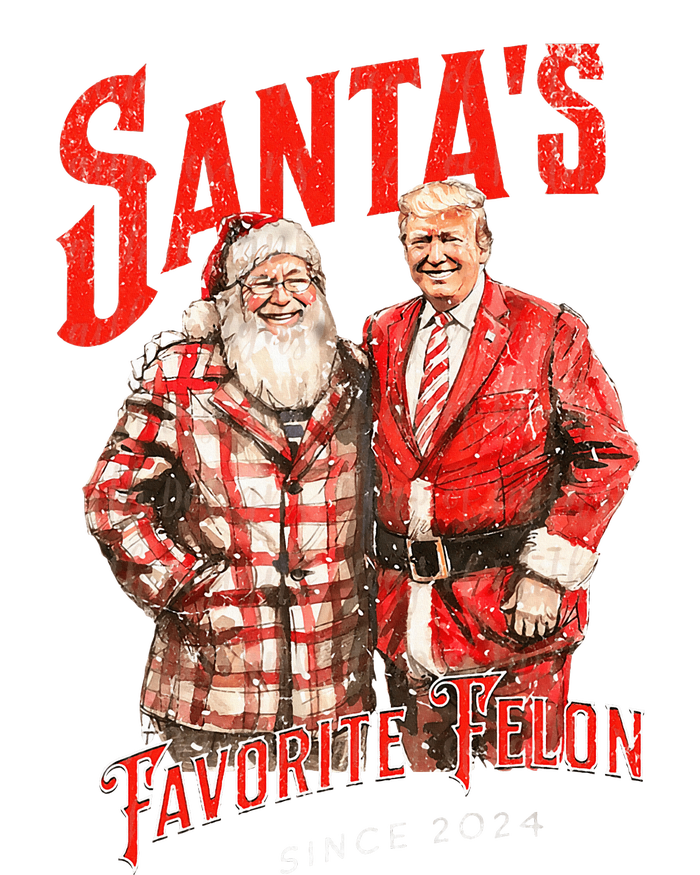 SantaS Favorite Felon Since 2024 Christmas Xmas Funny Trump T-Shirt