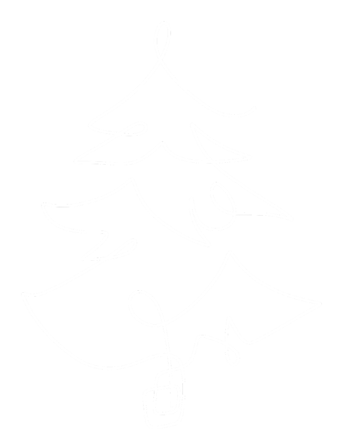 Minimalist Christmas Tree Line Art Holiday Full Zip Hoodie