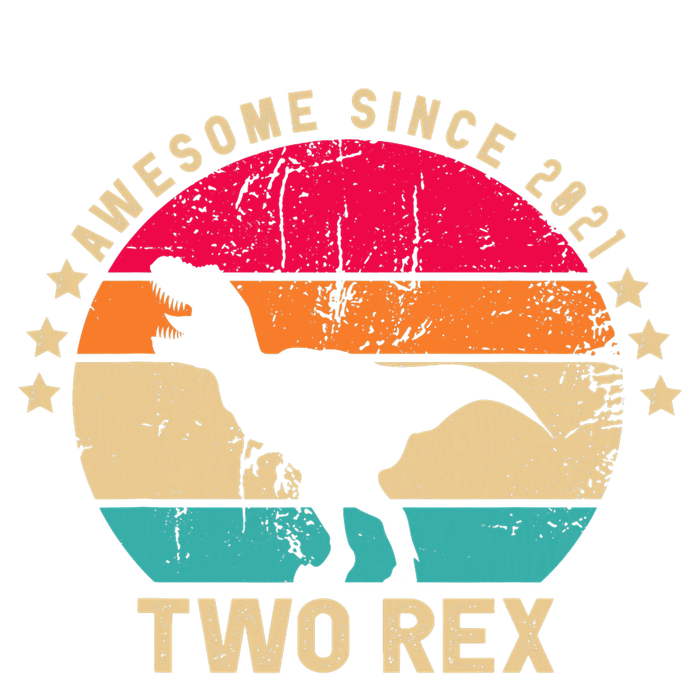 Two Rex 2rd Birthday Vintage Second Dinosaur 2 Year Old T-Shirt