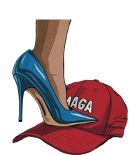 Harris Heels Stepping On Maga Hat Funny Harris Walz Women's Pullover Hoodie