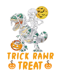 Trick Rawr Treat Skeleton Trex Halloween Women's Knotted Racerback Tank