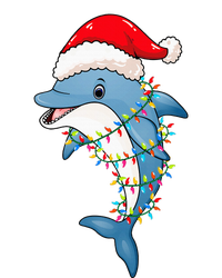 Christmas Lights Dolphin Wearing Xmas Hat Dolphin Lover T-Shirt