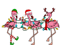 Christmas Lights Flamingo Santa Hat Holiday Xmas T-Shirt