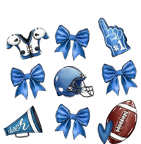 Blue Football Design Cheer Football Coquette Bows Retro Football Men's Origin Performance Pique Polo