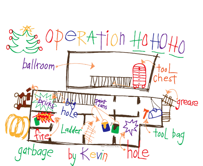 Home Alone 2 Christmas Kevin’S Drawing Operation Ho Ho Ho T-Shirt